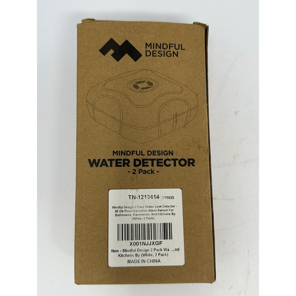 Water Leak Detector 96 dB Flood Detection Alarm Sensor (2 Pack) Box B0